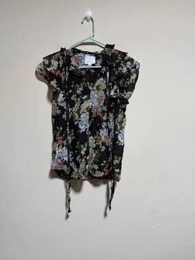 Robert Rodriguez x Barneys New York Floral Ruffle Sleeve Blouse XS